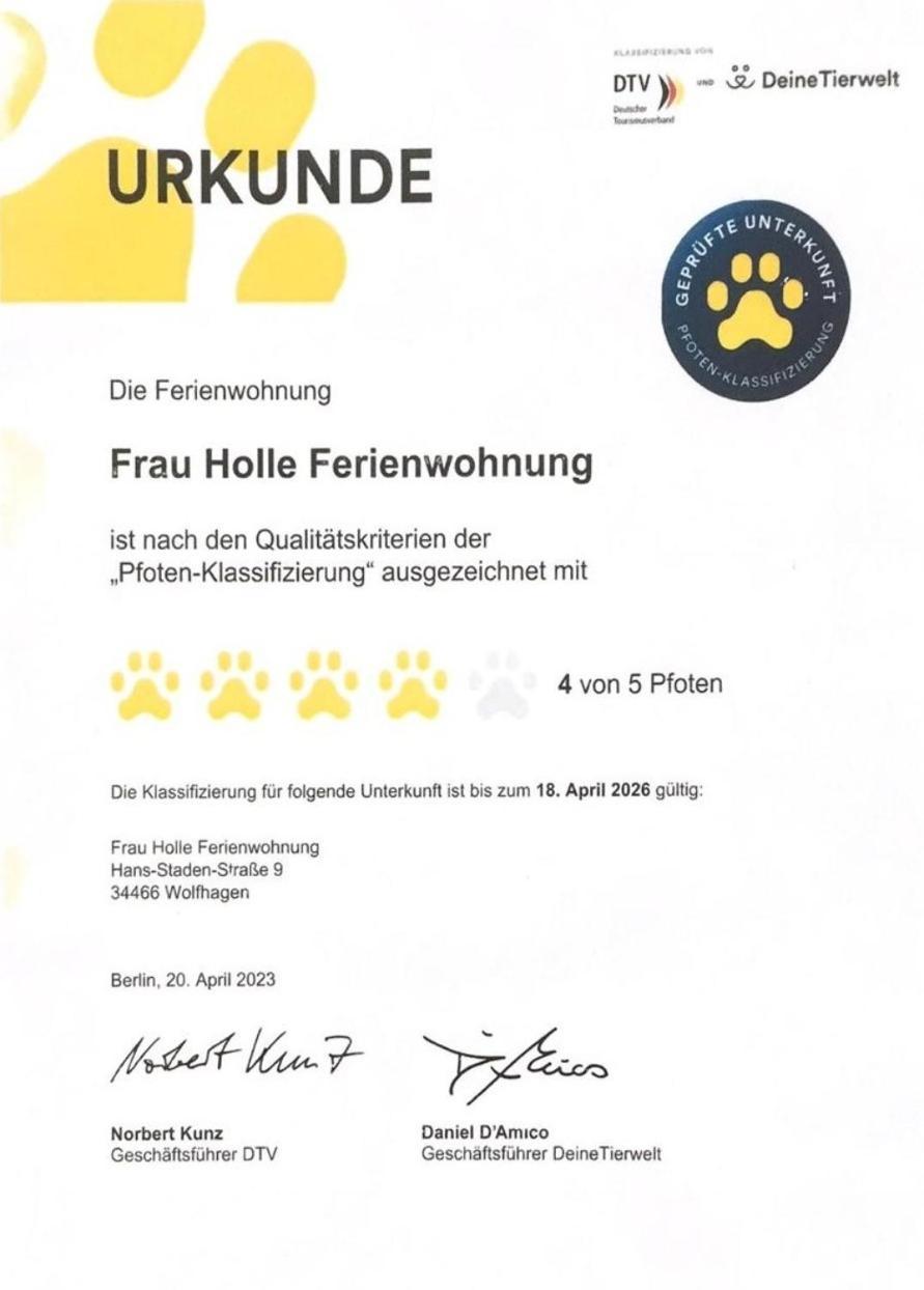 Ferienwohnung Frau Holle Wolfhagen Exterior foto